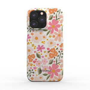 Abstract Flowers White Snap Phone Case