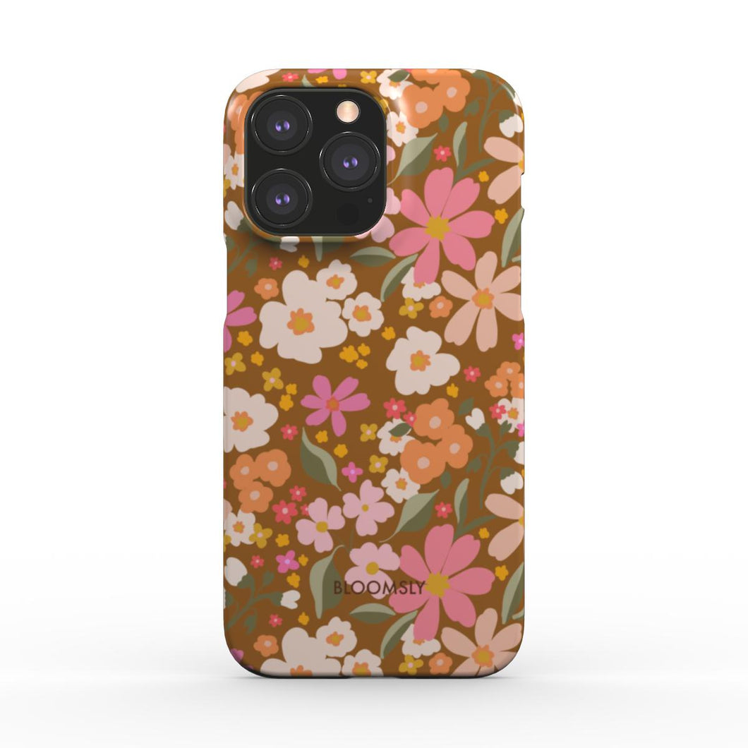 Abstract Flowers Rust Snap Phone Case