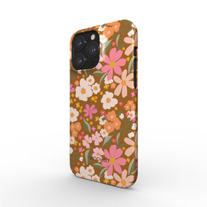 Abstract Flowers Rust Snap Phone Case