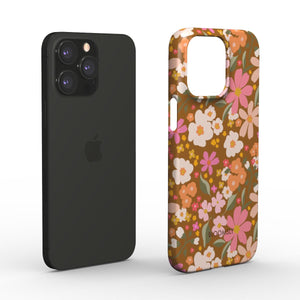 Abstract Flowers Rust Snap Phone Case