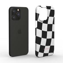 Load image into Gallery viewer, Black&amp;White Plaid Snap Phone Case
