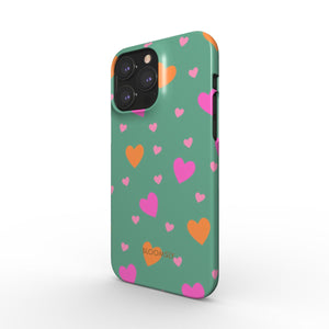 Hearts Teal Snap Phone Case