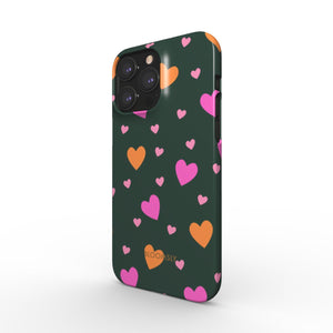 Hearts Green Snap Phone Case