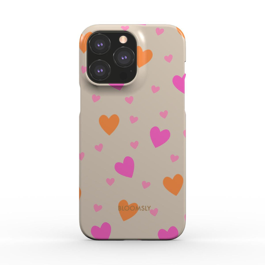 Hearts Cream Snap Phone Case