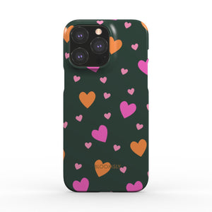 Hearts Green Snap Phone Case