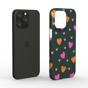 Hearts Green Snap Phone Case