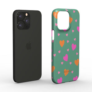 Hearts Teal Snap Phone Case