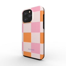 Load image into Gallery viewer, Plaid Pink Orange Tough Phone Case
