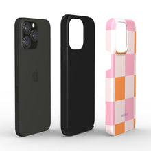 Load image into Gallery viewer, Plaid Pink Orange Tough Phone Case
