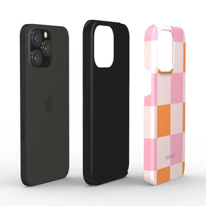 Plaid Pink Orange Tough Phone Case