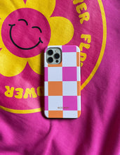 Load image into Gallery viewer, Pink and Orange Plaid Tough Phone Case
