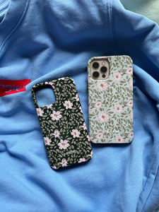 Peach Florals Pistachio Tough Phone Case