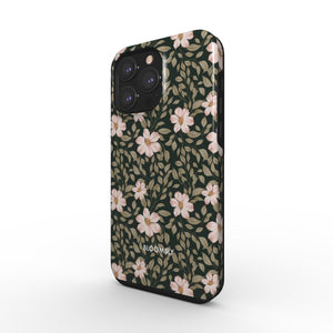 Peach Flowers Dark Tough Phone Case