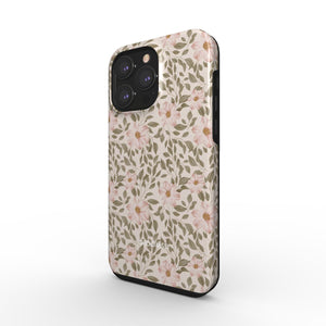 Peach Florals Tough Phone Case