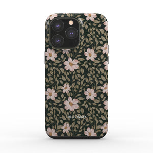 Peach Flowers Dark Tough Phone Case