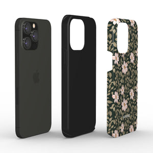 Peach Flowers Dark Tough Phone Case