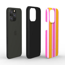 Load image into Gallery viewer, Pink, Yellow, White Stripes Tough Phone Case
