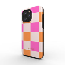 Load image into Gallery viewer, Pink and Orange Plaid Tough Phone Case
