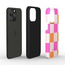 Load image into Gallery viewer, Pink and Orange Plaid Tough Phone Case
