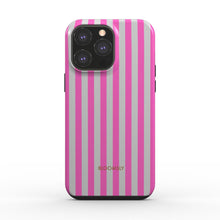 Load image into Gallery viewer, Pink and Gray Stripes Tough Phone Case
